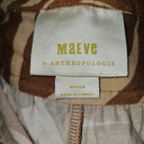 Maeve Anthropoligie Windham Animal Print Short Sleeve Blouse In Medium - Picture 7 of 9